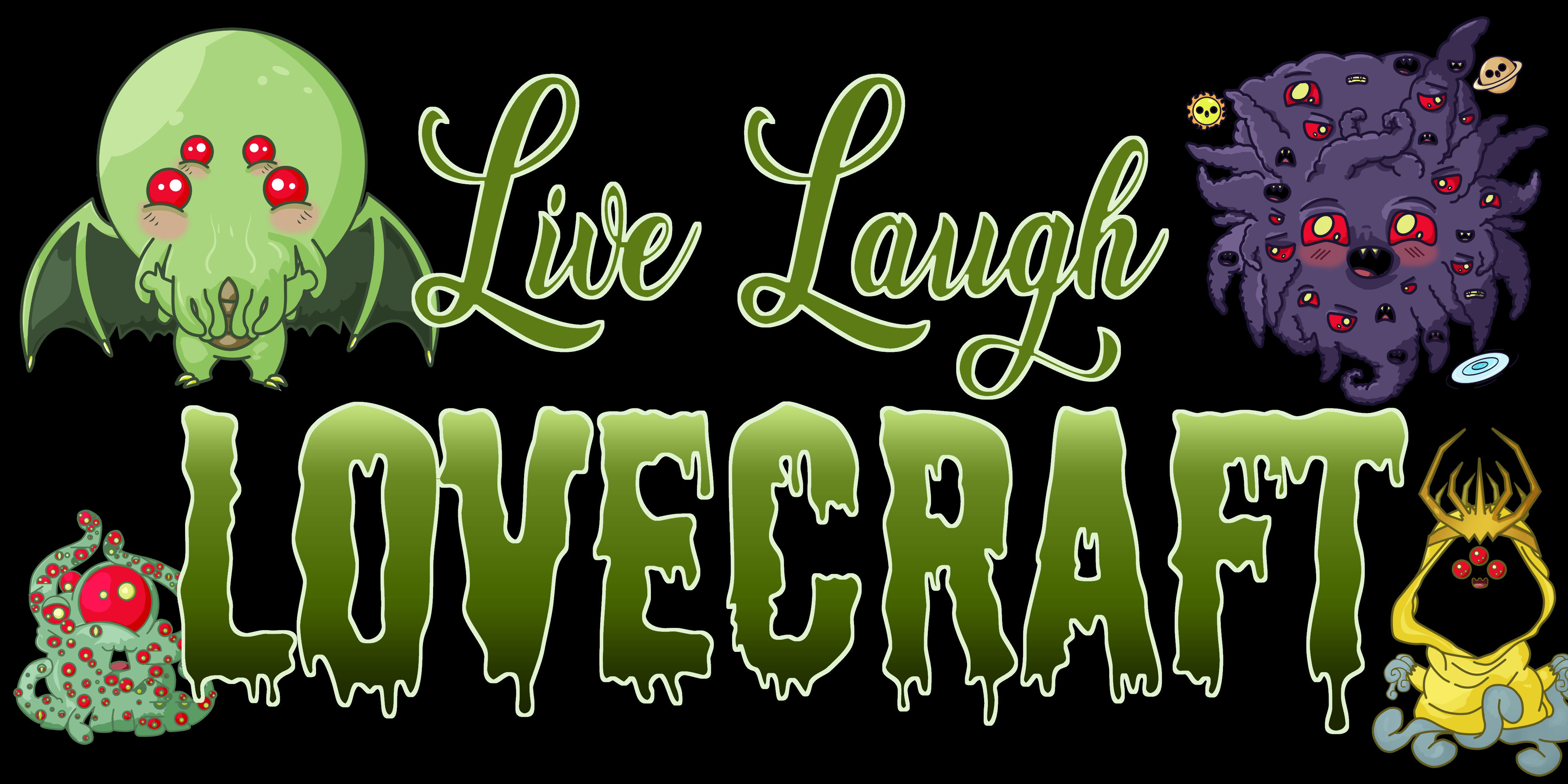 Kawaii Live Laugh Lovecraft Sticker