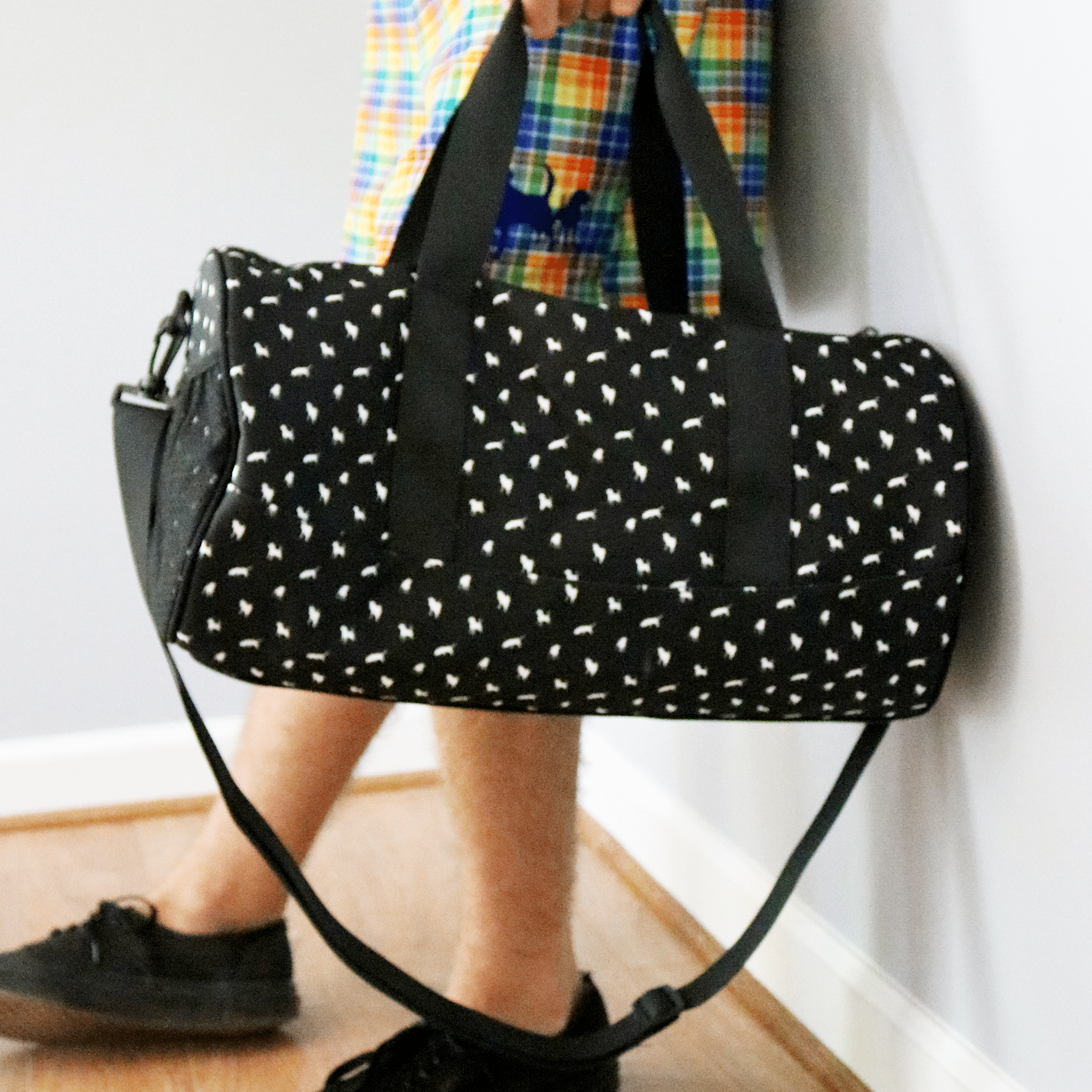 Black Critter Print Weekender Duffle Black Critter Print Weekender Duffle