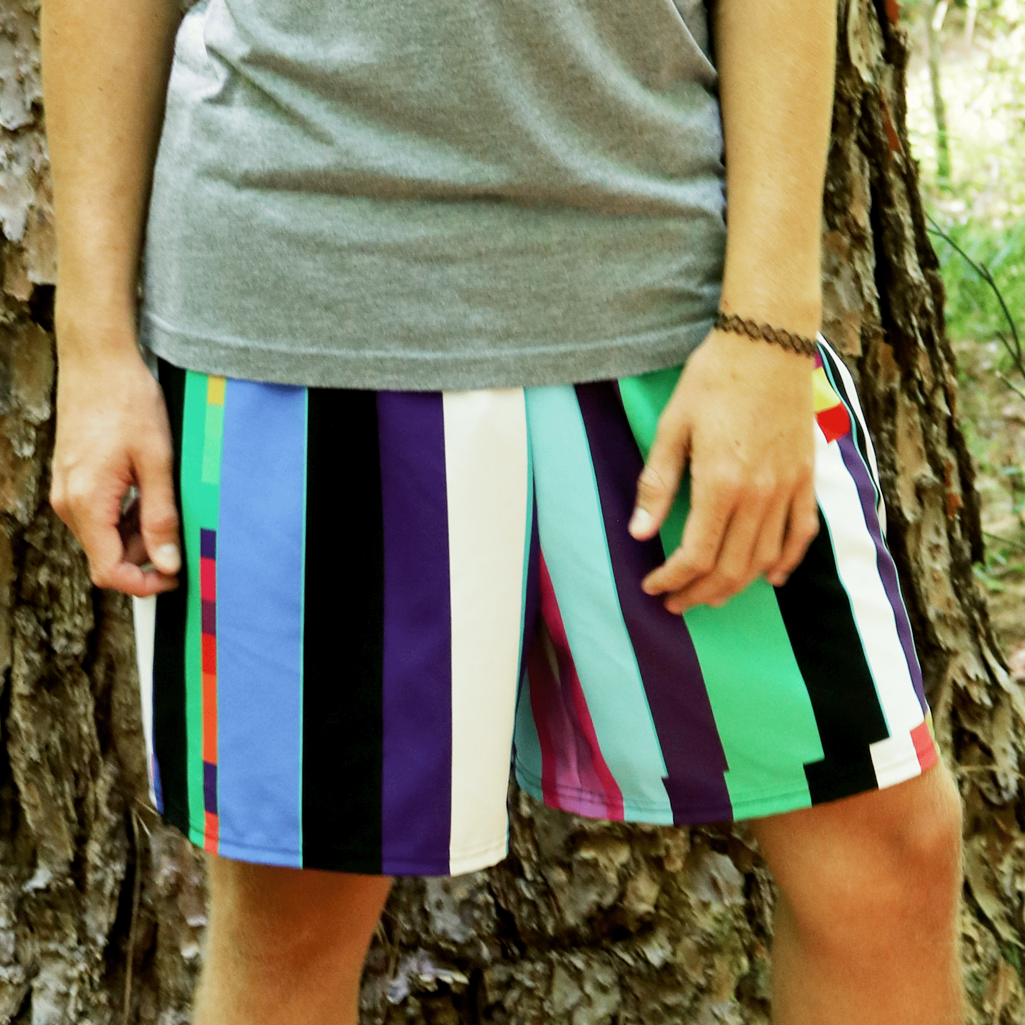 Glitch Print Brett Short Glitch Print Brett Short