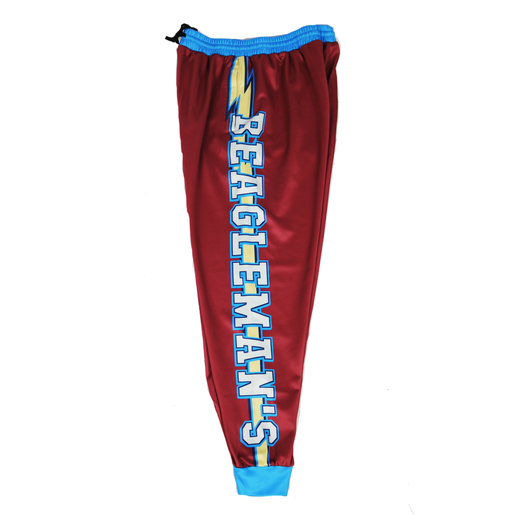 Burgundy Varsity Logo Track Pants