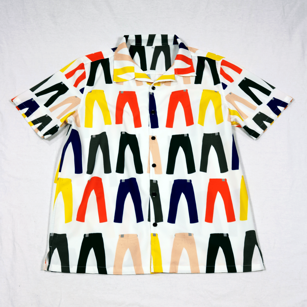 Jeans Print Camp Shirt