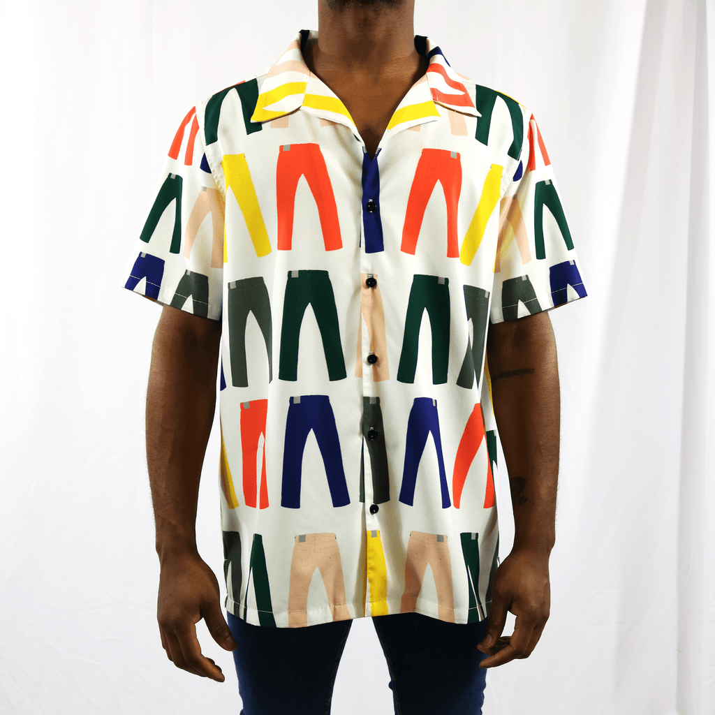 Jeans Print Camp Shirt