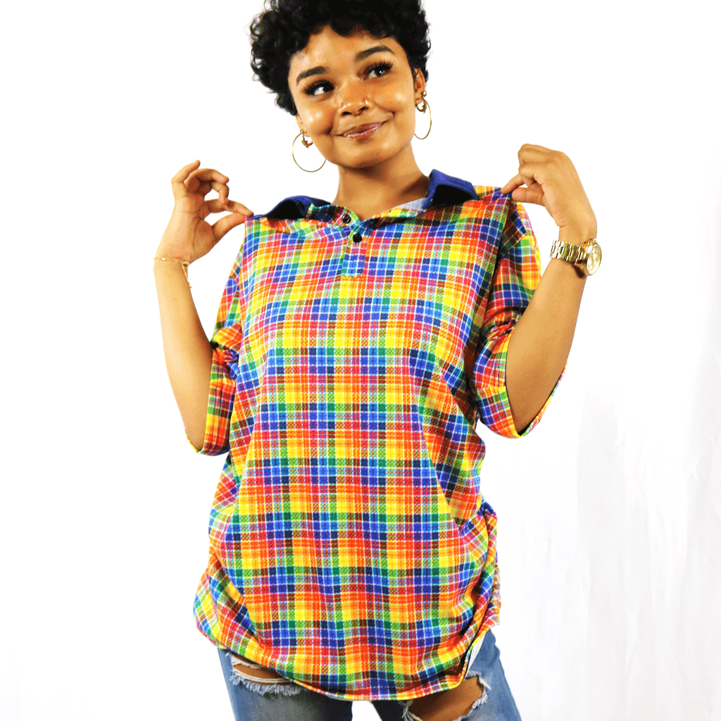 Pride Plaid Jersey Polo