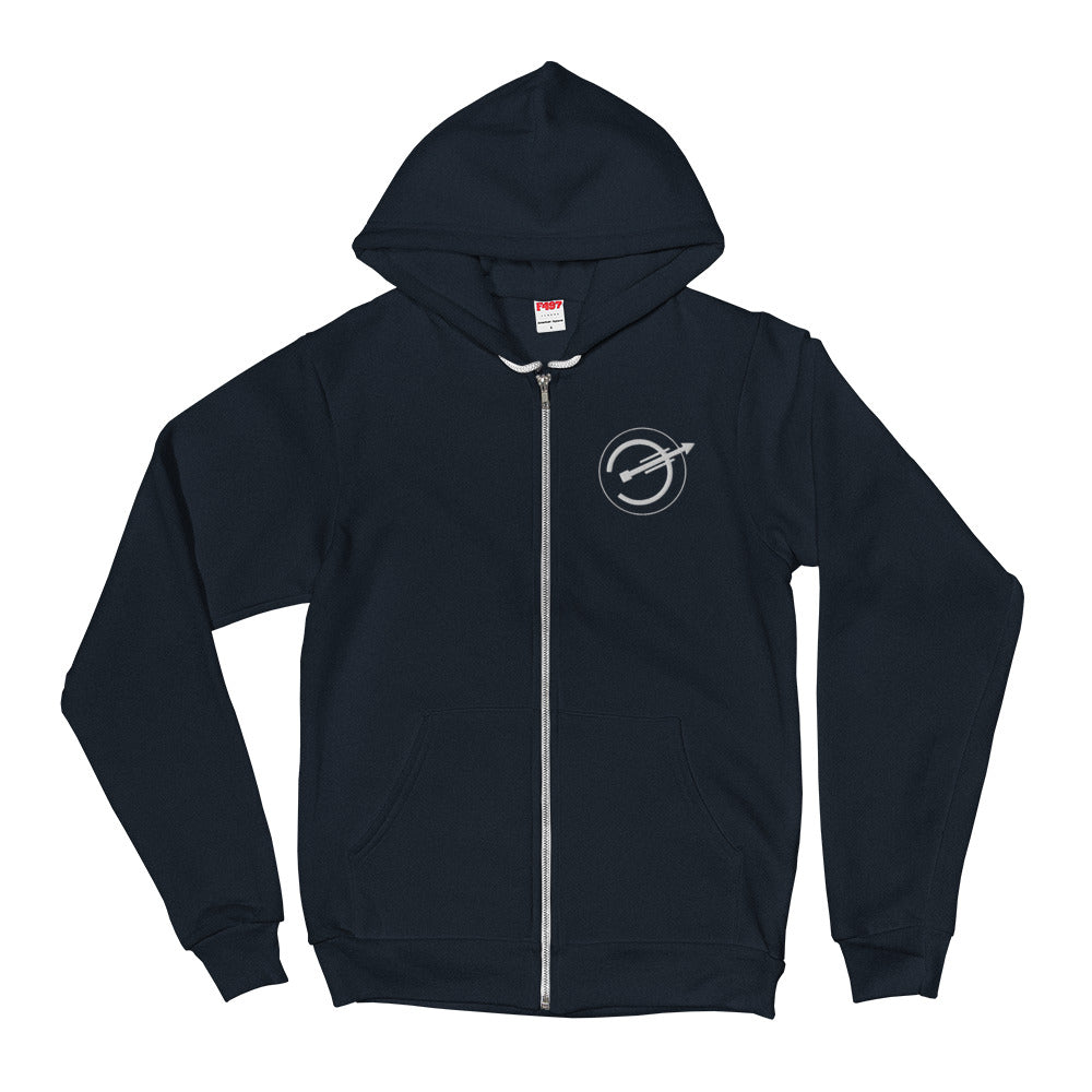 The New Futurists - White Logo Zip Hoodie
