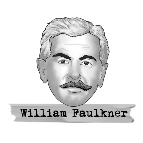William Faulkner Sticker - Literary Heroes